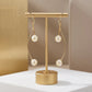 Double Pearl Open Hoop Earrings - 18K Gold Plated