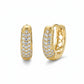 Click Thick Oval Hoops Studded Zirconia Earrings - 18K Gold Plated