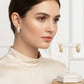 Click Thick Oval Hoops Studded Zirconia Earrings - 18K Gold Plated