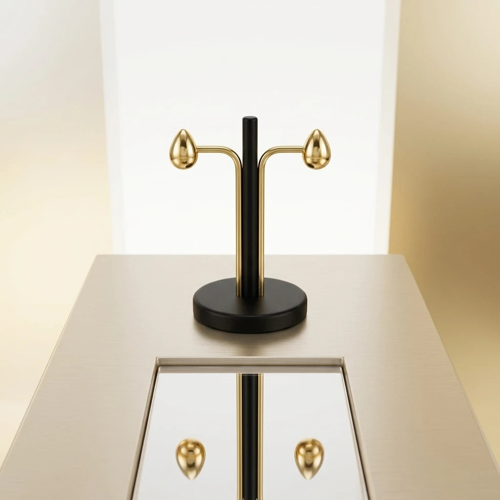 Delicate Teardrop Stud Earrings - 18K Gold Plated