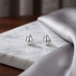 Delicate Teardrop Stud Earrings - White Rhodium Plated