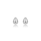 Delicate Teardrop Stud Earrings - White Rhodium Plated