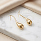 Curved Stem Teardrop Earrings - 18K Gold Plated