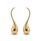 Curved Stem Teardrop Earrings - 18K Gold Plated