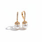 Pavé Hoop Earrings with Pearl Drop - 18K Gold Plated