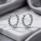 Click Balls Hoops Earrings - White Rhodium Plated