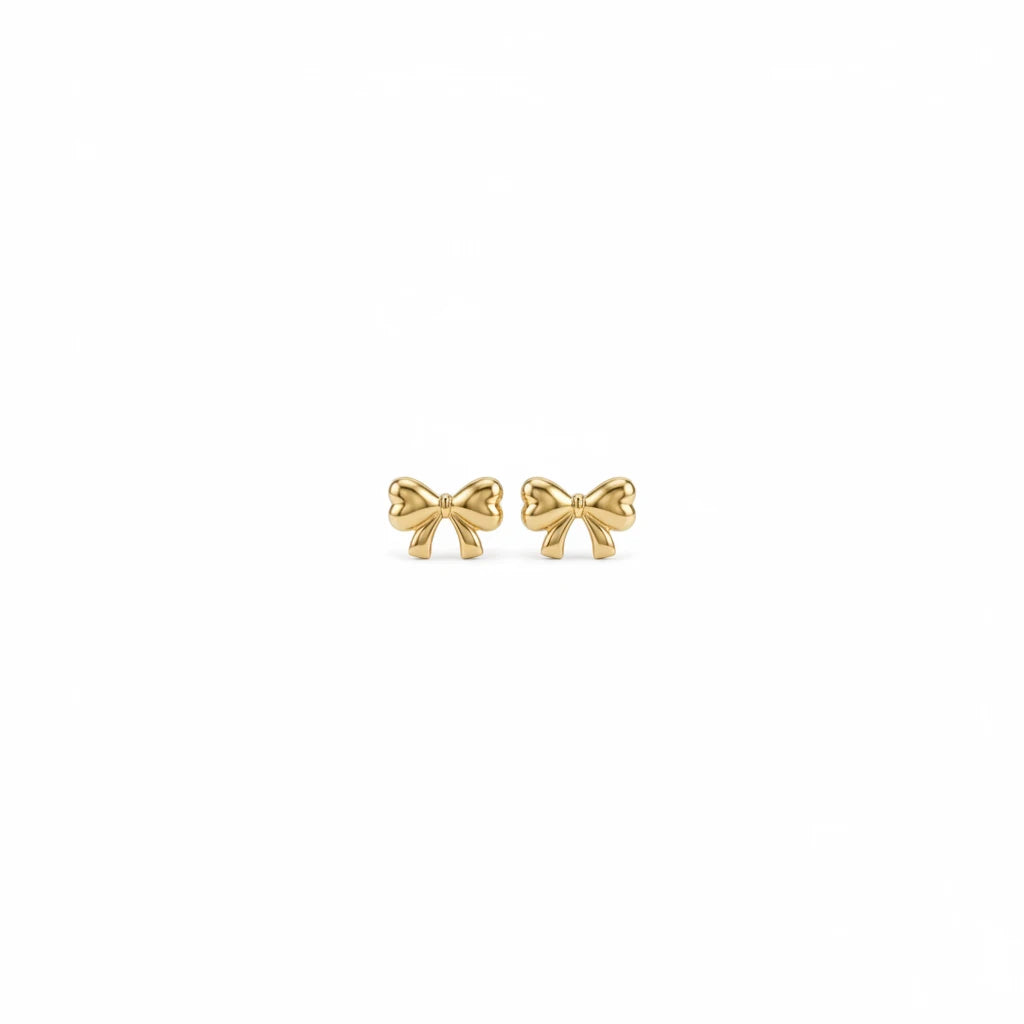 Delicate Bow Kids Earrings - 18K Gold Plated