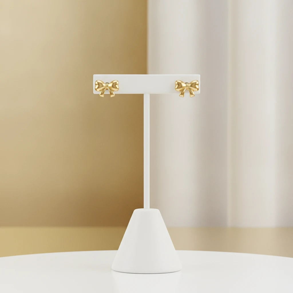 Delicate Bow Kids Earrings - 18K Gold Plated