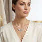 Studded Zirconia Holy Spirit - White Rhodium Plated Necklace