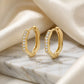 Hexagonal Click Hoops Earrings - 18K Gold Plated