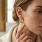 Studded Zirconia Hoops Earrings - 18K Gold Plated