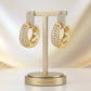 Studded Zirconia Hoops Earrings - 18K Gold Plated