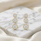 Trio of Studded Cubic Zirconia Studs Earrings - 18K Gold Plated
