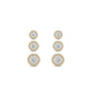 Trio of Studded Cubic Zirconia Studs Earrings - 18K Gold Plated