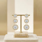 Trio of Studded Cubic Zirconia Studs Earrings - 18K Gold Plated