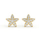 Delicate Flower Studded Zirconia Earrings - 18K Gold Plated