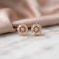 Delicate Round Studded Zirconia Earrings - 18K Gold Plated