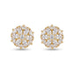 Delicate Round Studded Zirconia Earrings - 18K Gold Plated