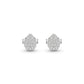 Delicate Teardrop Studded Zirconia Stud Earrings - White Rhodium Plated
