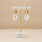 Organic Open Hoop with Pearl Earrings - 18K Gold Plated