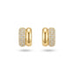 Parallel Studded Zirconia Stud Earrings - 18K Gold Plated