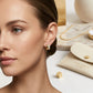 Parallel Studded Zirconia Stud Earrings - 18K Gold Plated