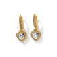 Hoops Dangling Studded Zirconia Heart Earrings - 18K Gold Plated
