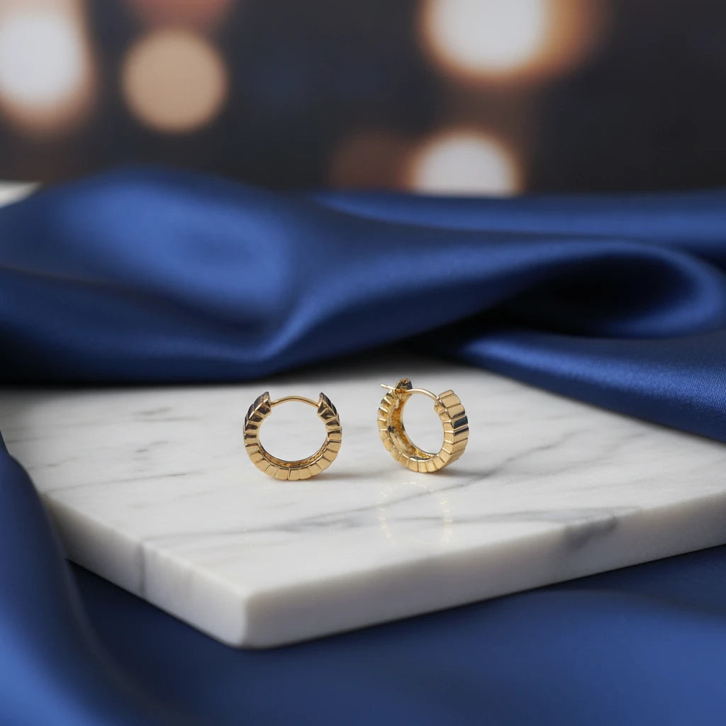Groove Hoops Earrings - 18K Gold Plated