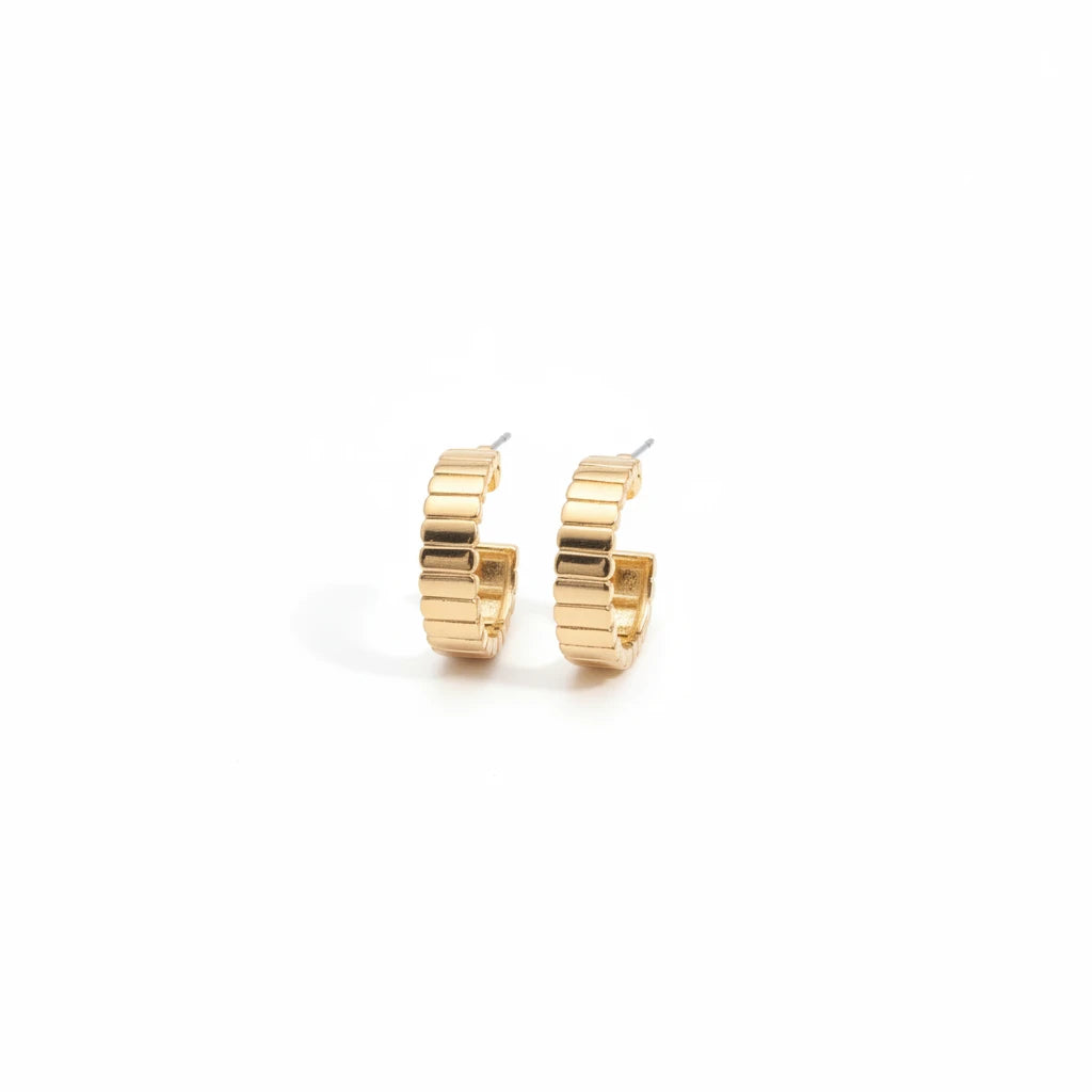 Groove Hoops Earrings - 18K Gold Plated