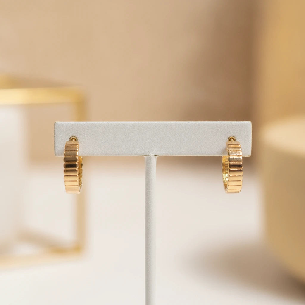 Groove Hoops Earrings - 18K Gold Plated