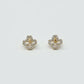 Pave Clover Stud Earrings - 18K Gold Plated