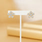 Pave Flower Stud Earrings - 18K Gold Plated
