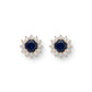 Round Blue Zirconia Earrings - 18K Gold Plated