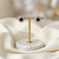 Round Blue Zirconia Earrings - 18K Gold Plated
