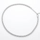 White Rhodium Plated Tennis Bezel Zirconia Necklace 40cm