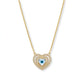 Evil Eye Studded Zirconia Heart Shape Necklace - 18K Gold Plated