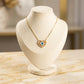 Evil Eye Studded Zirconia Heart Shape Necklace - 18K Gold Plated