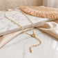 Small Cross Catholic Rosary Necklace - 18K Gold Plated