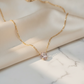 Teardrop Stone Pendant Necklace - 18K Gold Plated