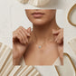 Round Cubic Zirconia Necklace - 18K Gold Plated
