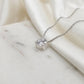 Round Cubic Zirconia Necklace - White Rhodium Plated