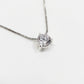 Round Cubic Zirconia Necklace - White Rhodium Plated
