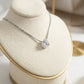 Round Cubic Zirconia Necklace - White Rhodium Plated