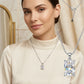 Rectangle-cut Cubic Zirconia Necklace - White Rhodium Plated
