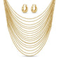 18K Gold Plated Links 20 Parallel Chains Necklace