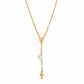 Small Cross Catholic Rosary Necklace - 18K Gold Plated