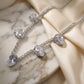 White Rhodium Plated Tennis 5 Zirconia Drops Necklace