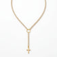 Small Cross Catholic in Tennis Necklace - 18K Gold Plated