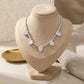 White Rhodium Plated Tennis 5 Zirconia Drops Necklace