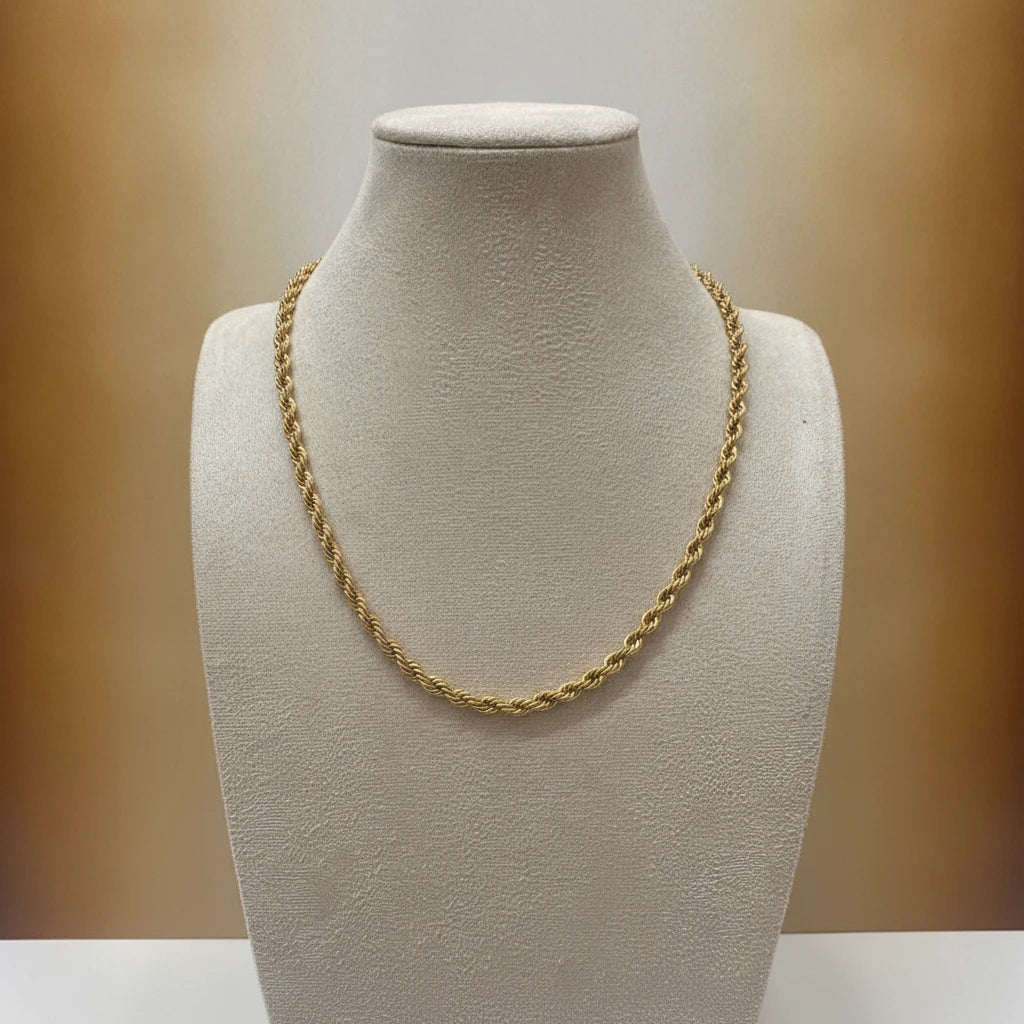 Rope Chain 55cm (5mm) Necklace - 18K Gold Plated